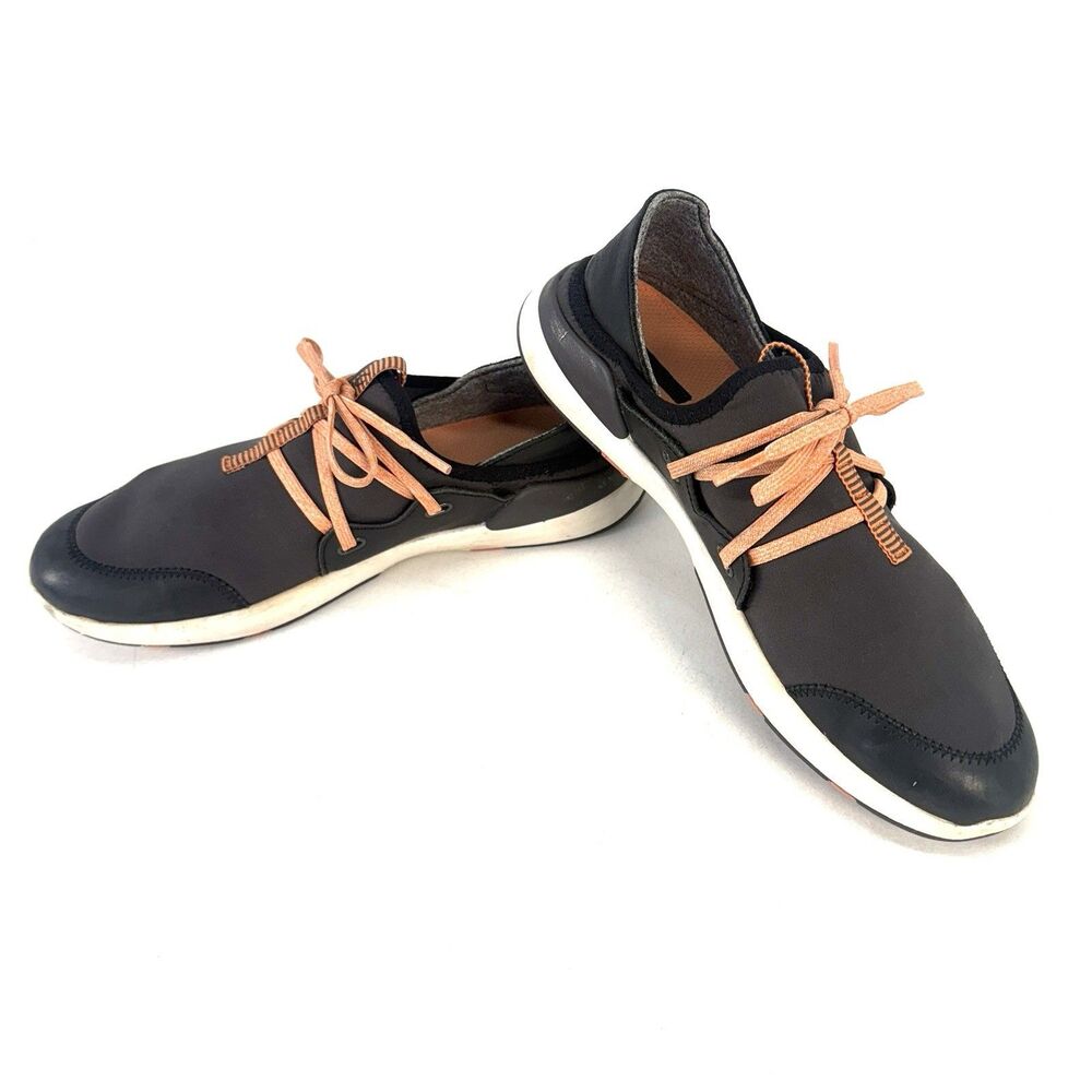 Olakai Womens Black/Pavement Mikili Slip-on Lace Up Sneakers Size 9